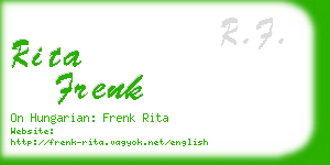 rita frenk business card